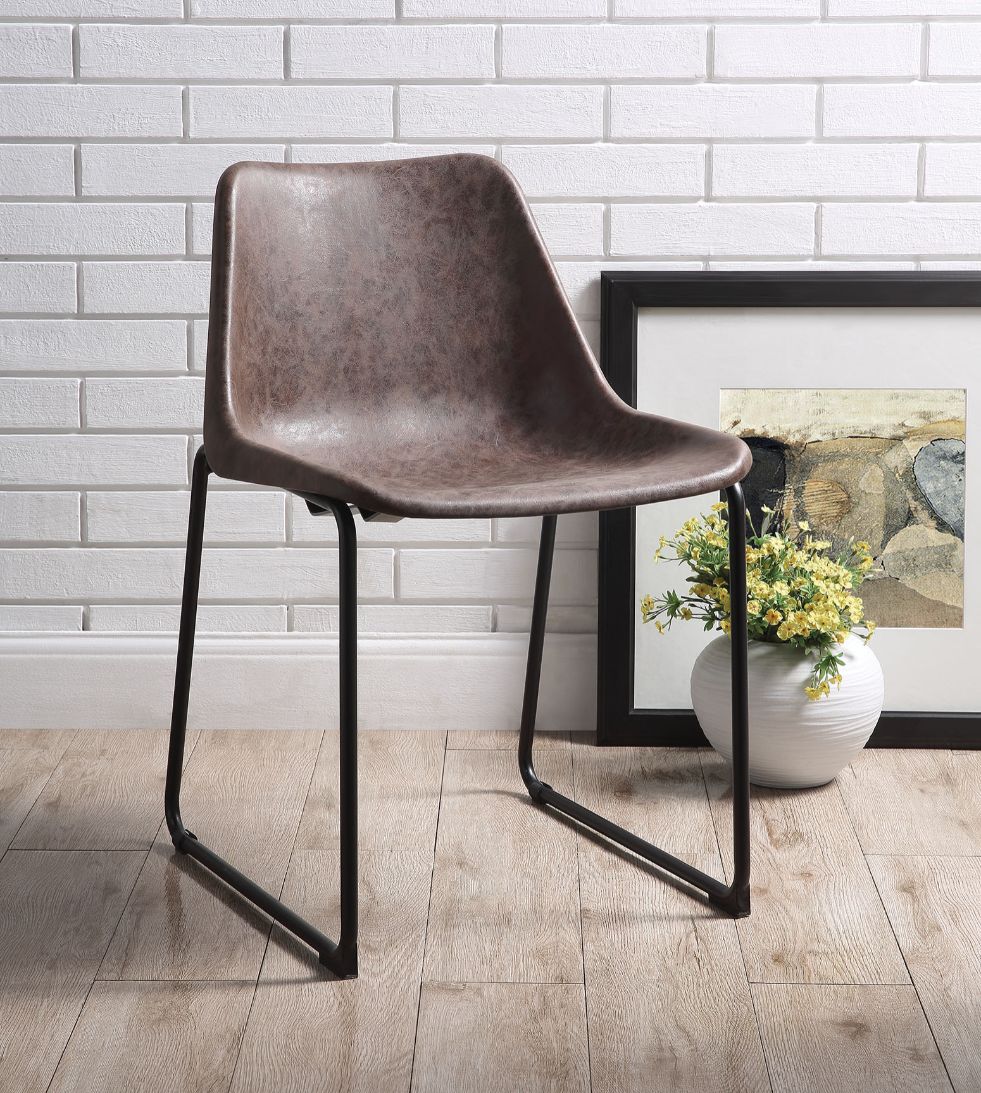 Acme - Valgus Side Chair (Set-2) 96802 Vintage Mocha & Black Finish