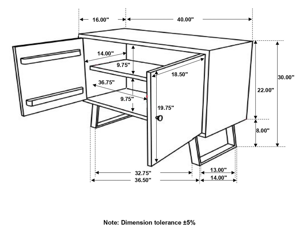 Accent Cabinet - Mathis Sled Base Accent Cabinet Sheesham Grey