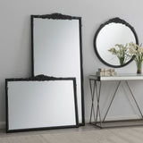 Wall Mirror - Sylvie French Provincial Rectangular Mantle Mirror Black