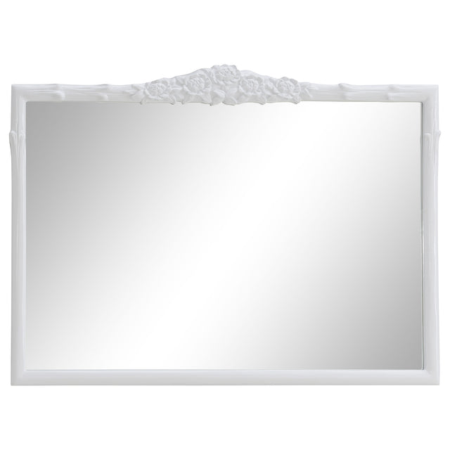 Wall Mirror - Sylvie French Provincial Rectangular Mantle Mirror White