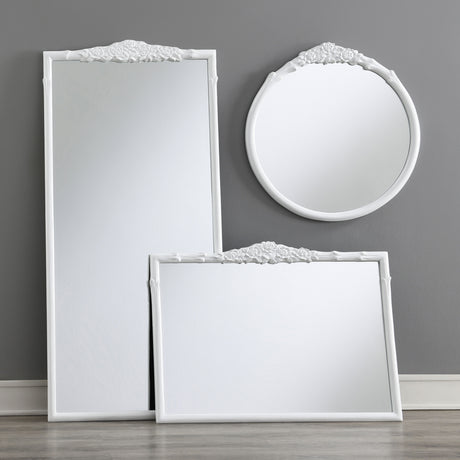 Floor Mirror - Sylvie French Provincial Rectangular Floor Mirror White