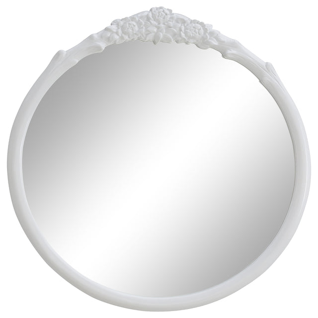 Wall Mirror - Sylvie French Provincial Round Wall Floor Mirror White