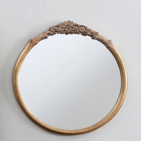 Wall Mirror - Sylvie French Provincial Round Wall Floor Mirror Vintage Brown