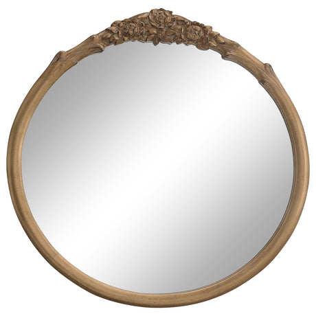 Wall Mirror - Sylvie French Provincial Round Wall Floor Mirror Vintage Brown