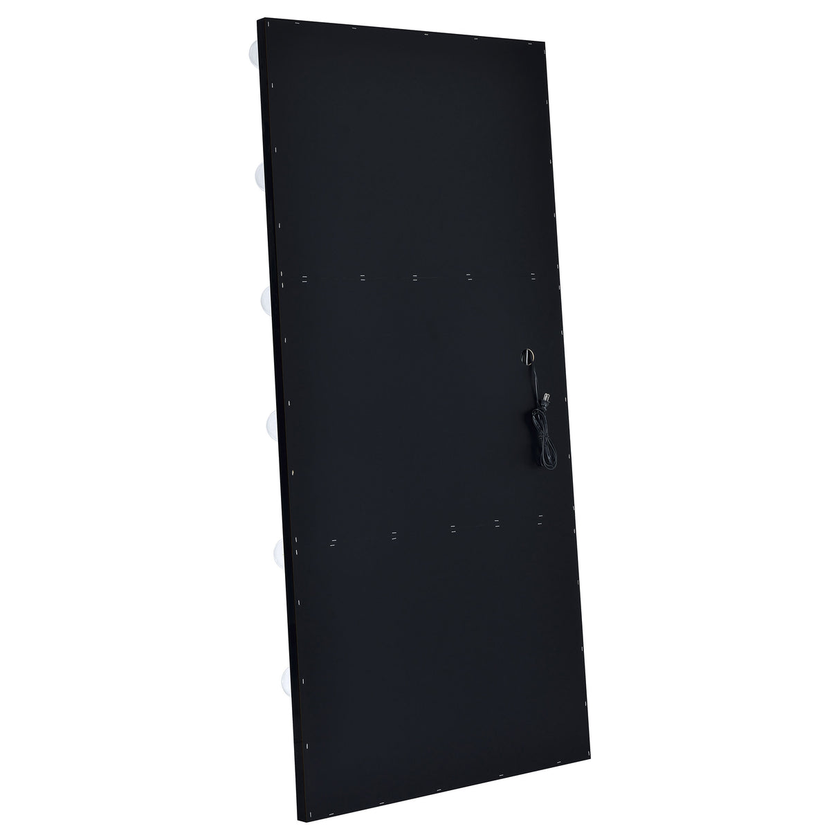 Floor Mirror - Zayan Full Length Floor Mirror With Lighting Black High Gloss