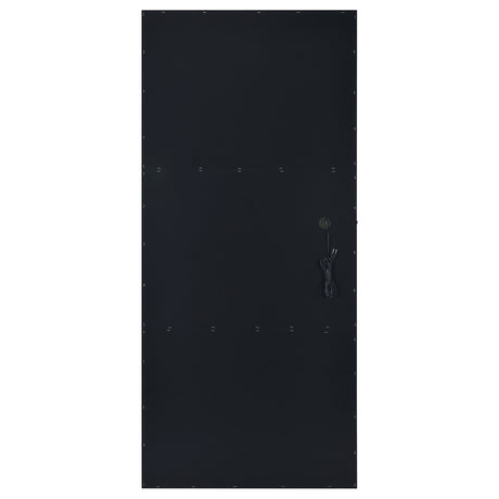 Floor Mirror - Zayan Full Length Floor Mirror With Lighting Black High Gloss