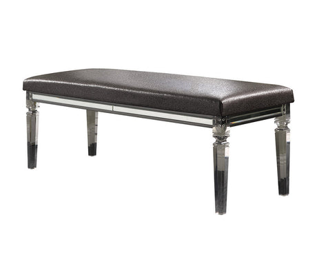 Acme - Sawyer Bench 96977 Synthetic Leather & Clear Acrylic