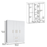 Wardrobe, Deluxe Armoire with Multiple Storage Options and Metal Accents, White - sold by Home Elegance USA