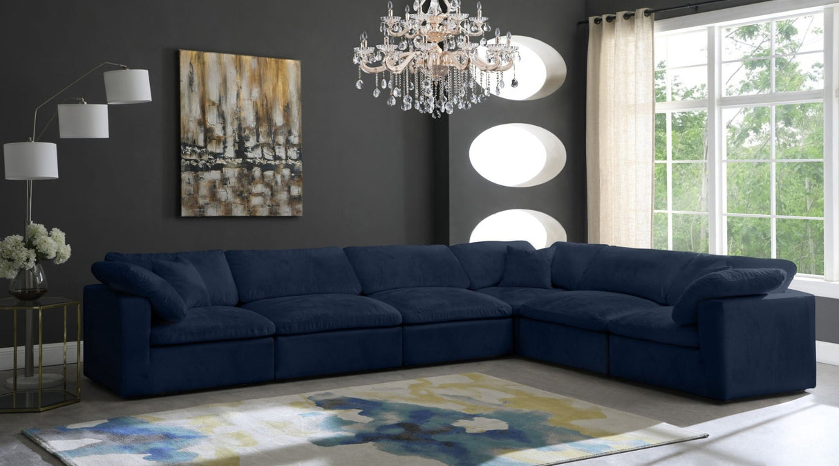 Cozy - Modular Sectional Cloud - Navy - Fabric - 634Navy - Sec6A - Home Elegance USA - 4