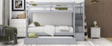 Twin Over Twin Bunk Bed with Trundle and Staircase,Gray(OLD SKU:LT000068AAE) - Home Elegance USA