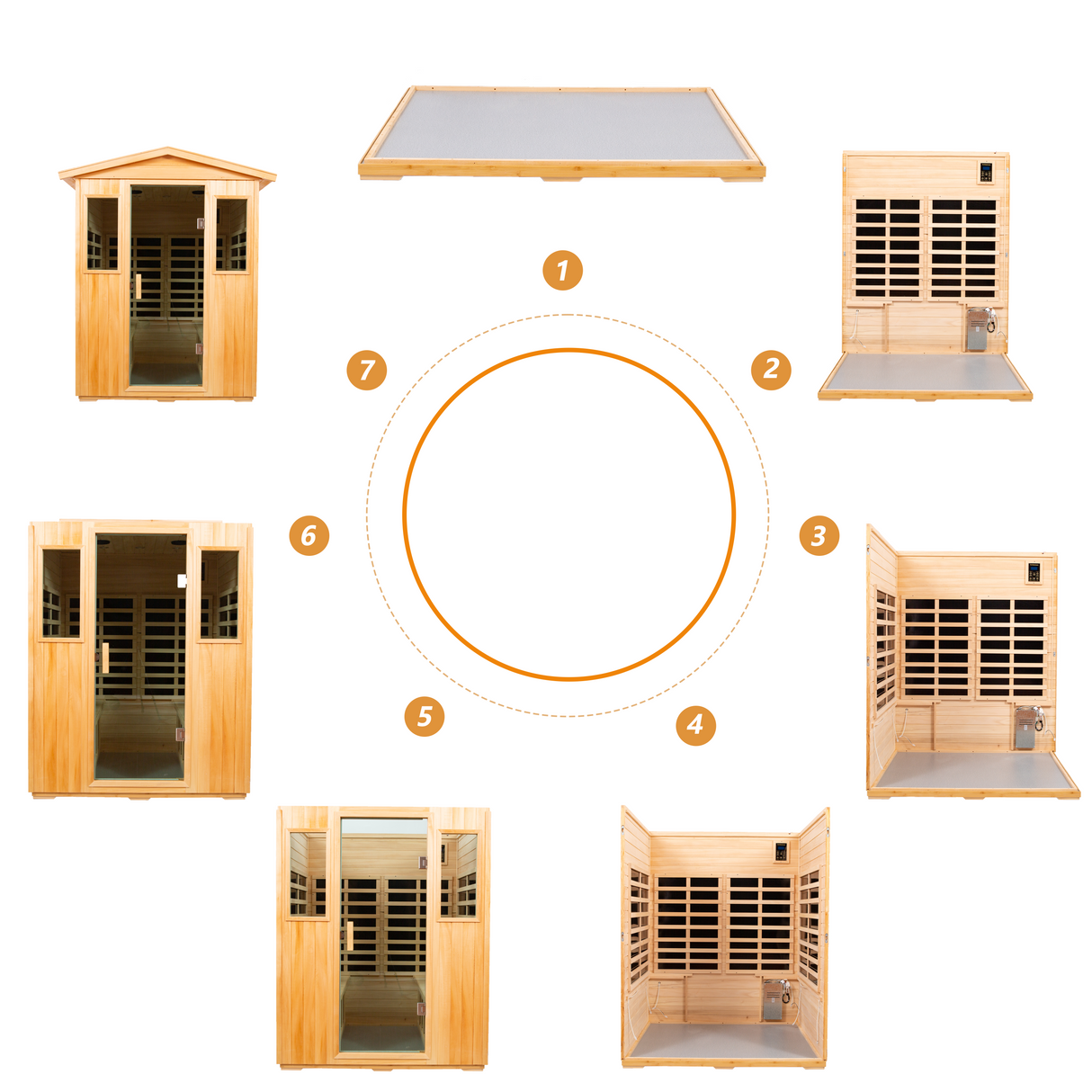 Four person Basswood Far-infrared outdoor sauna room - Home Elegance USA