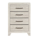 Contemporary Gray Oak Finish Storage Chest of 4x Drawers Wooden Bedroom Furniture 1pc