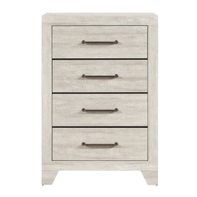 Contemporary Gray Oak Finish Storage Chest of 4x Drawers Wooden Bedroom Furniture 1pc
