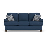 Moxy Fabric Sofa, T-Shaped Seat Cushion, Curved Sock Arms | Flexsteel