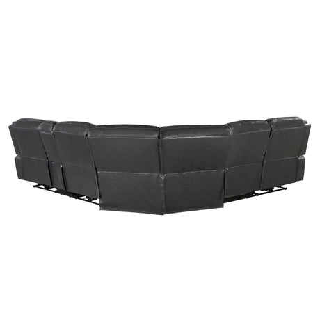 Modern 3-Piece Power Reclining Sectional with Right Side Console Dark Gray Breathable Faux Leather USB Ports Solid Wood Living Room Furniture - sold by Home Elegance USA