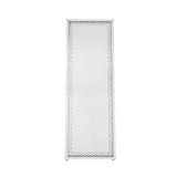 Acme - Nysa Floor Mirror 97025 Mirrored & Faux Crystals