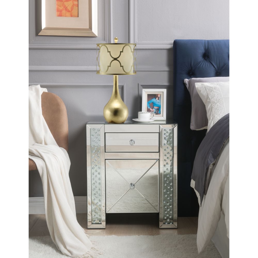 Acme - Nysa Accent Table 97026 Faux Crystals