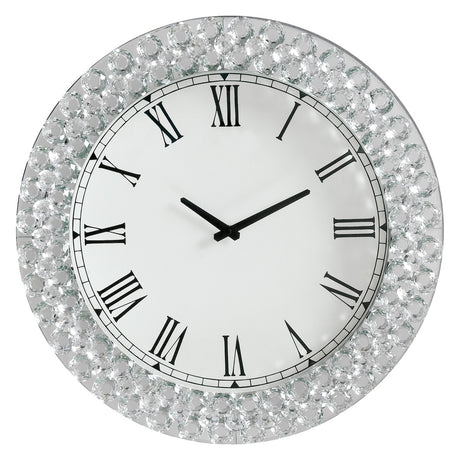 Acme - Hessa Wall Clock 97043 Faux Rhinestones