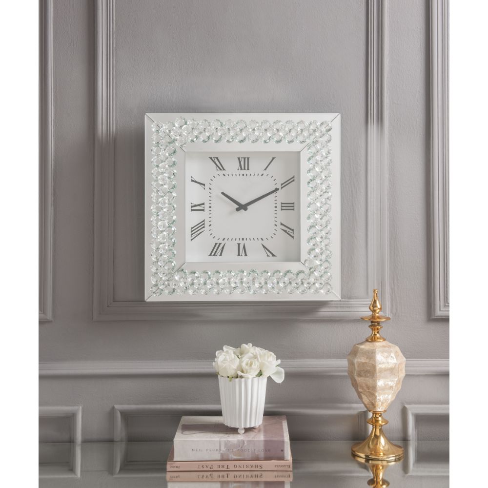 Acme - Hessa Wall Clock 97044 Faux Rhinestones