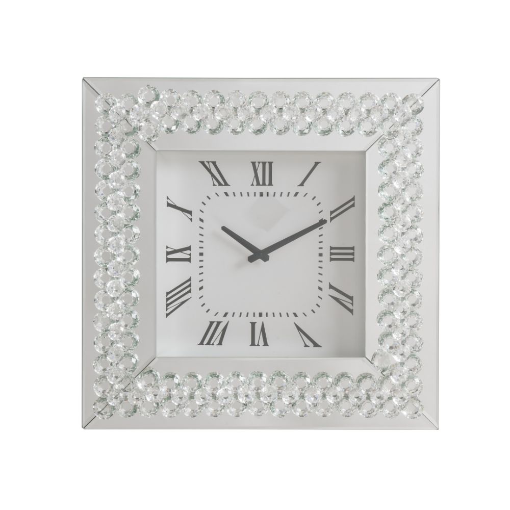 Acme - Hessa Wall Clock 97044 Faux Rhinestones