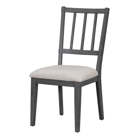 TREXM 5-piece Rustic Charm Round Dining Set with 3 Upholstered Chairs and Curved Bench for Dining Room, Kitchen and Living Room (Gray) - sold by Home Elegance USA