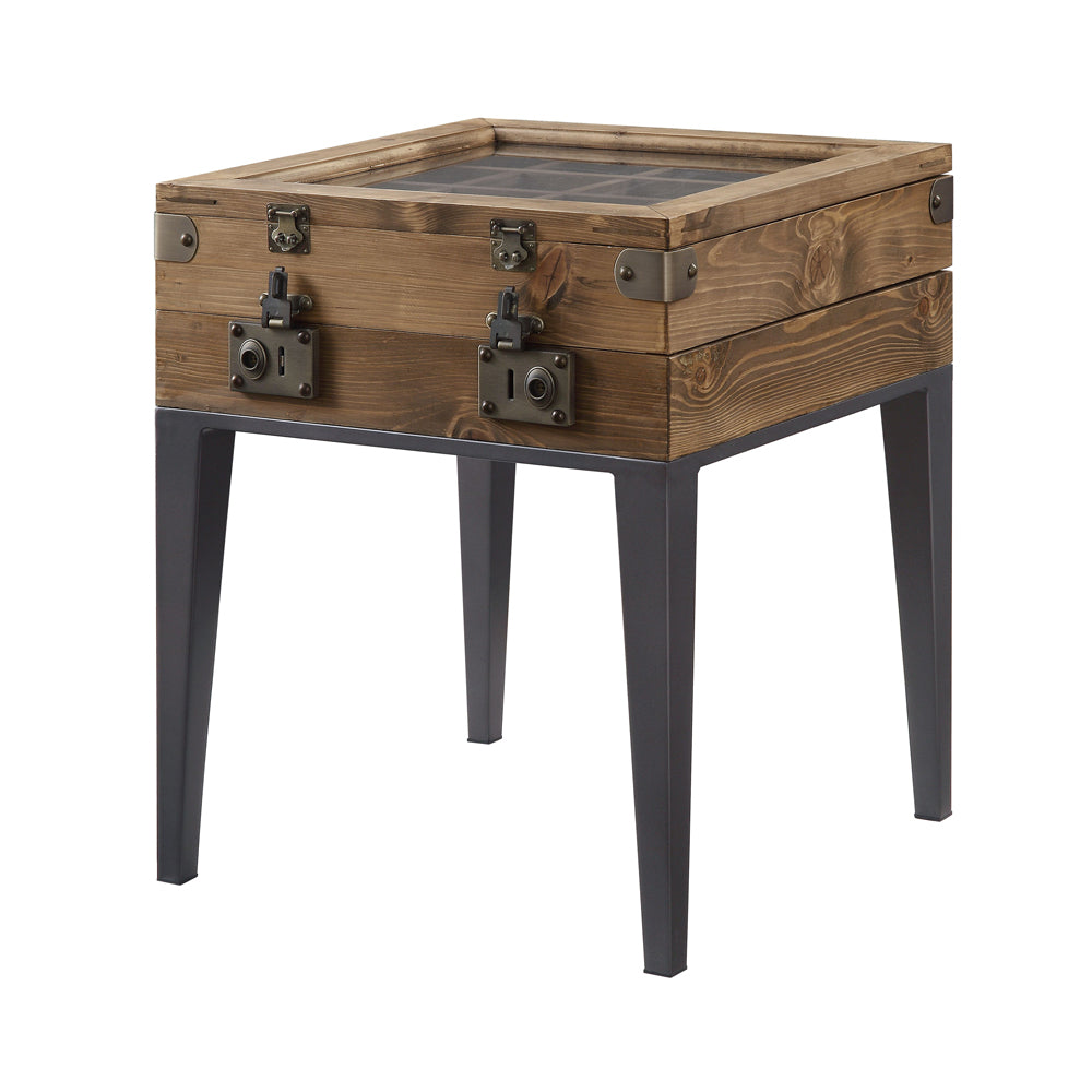 Acme - Kolin Accent Table 97138 Rustic Oak & Matte Gray Finish