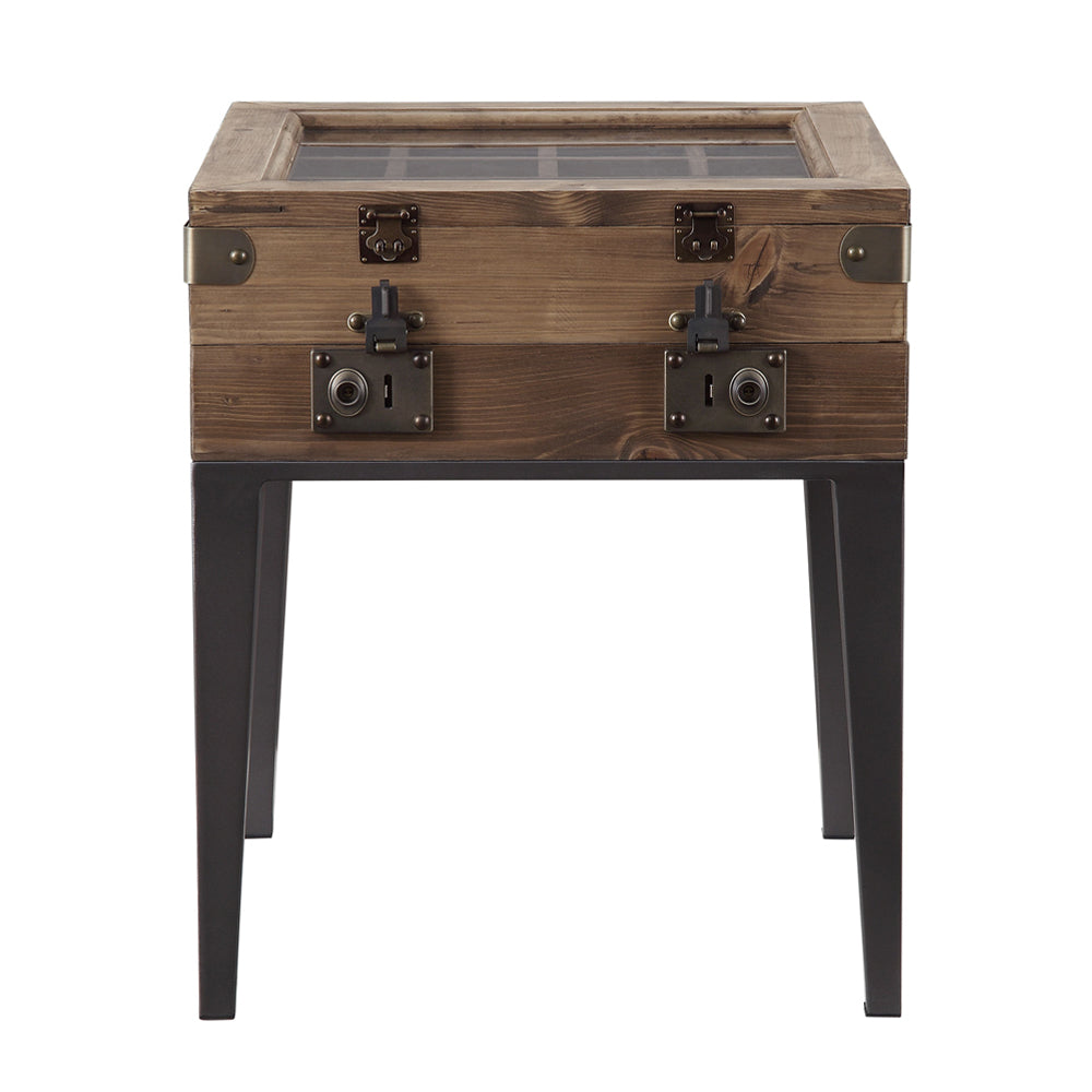 Acme - Kolin Accent Table 97138 Rustic Oak & Matte Gray Finish