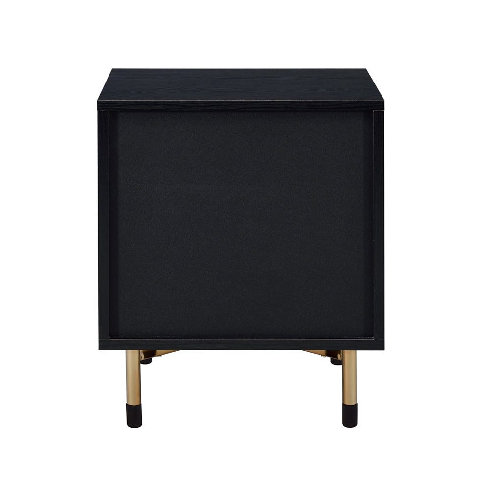 Acme - Alston Accent Table 97197 Black & Champagne Finish