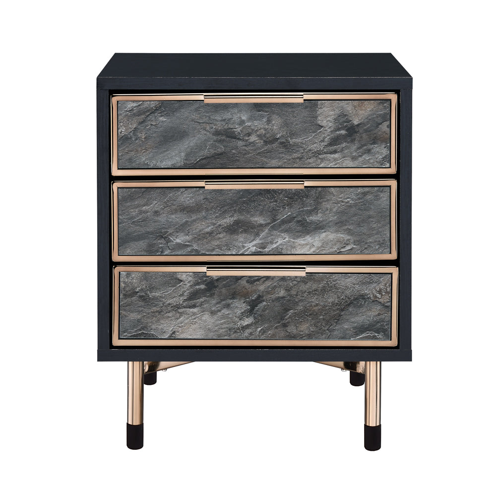 Acme - Arbyrd Accent Table 97199 Black & Champagne Finish