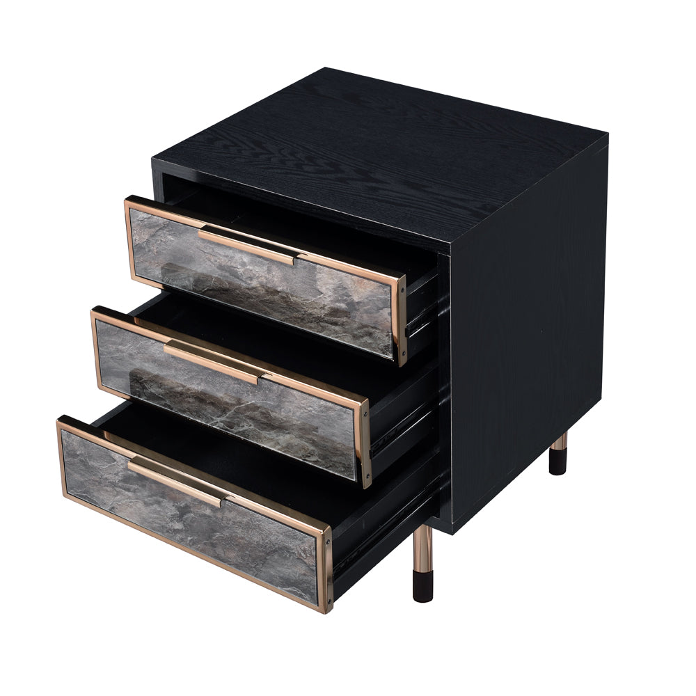 Acme - Arbyrd Accent Table 97199 Black & Champagne Finish