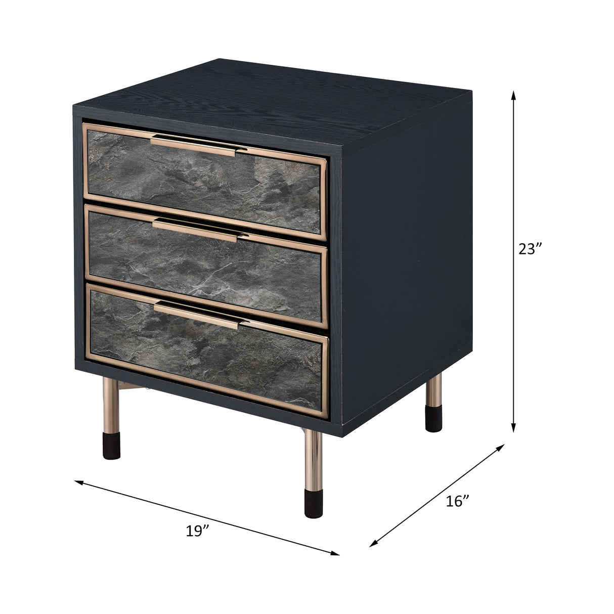 Acme - Arbyrd Accent Table 97199 Black & Champagne Finish