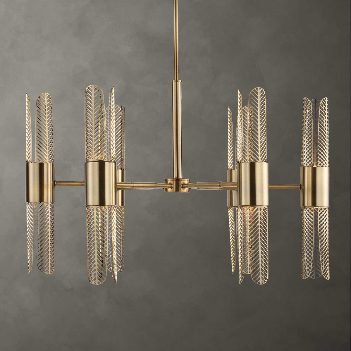 Cret 12 Light Brass Chandelier - Bronze by Uttermost - View 2