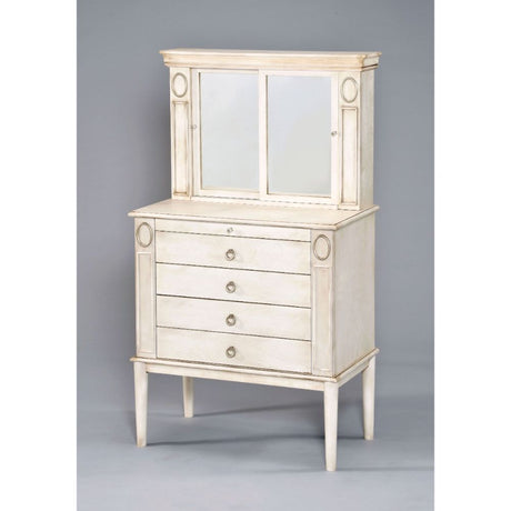 Acme - Leven Jewelry Armoire 97220 Antique White Finish