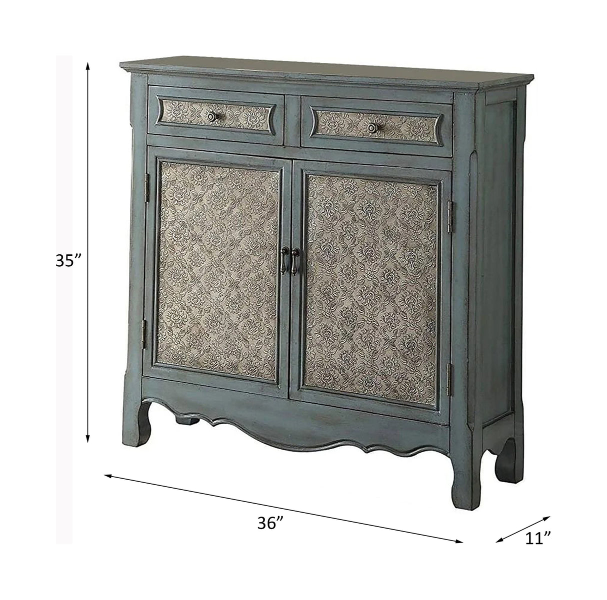 Acme - Winchell Console Cabinet 97245 Antique Blue Finish