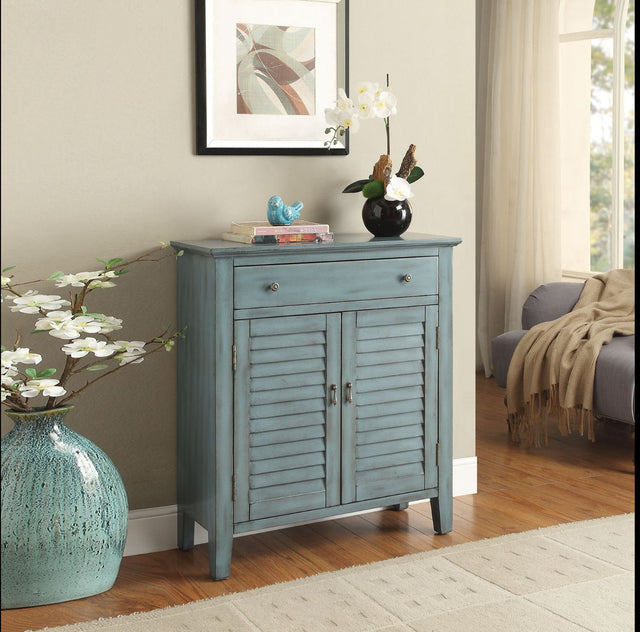 Acme - Winchell Console Cabinet 97247 Antique Blue Finish