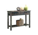 Acme - Glancio Console Table 97257 Antique Gray & Teal Finish