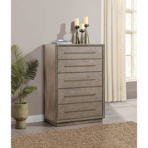 Prescott Taupe Oak 5-drawer Bedroom Chest