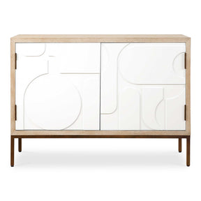 Weimar 2 Door Cabinet White / Woodtone - White / Light Brown by Uttermost - View 1
