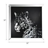 Acme - Talisha Wall Art 97316 Mirrored & Faux Crystal Leopard