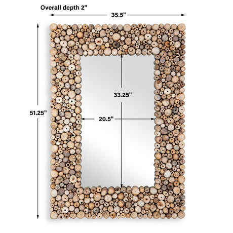 Timberwood Rectangular Mirror - Light Brown by Uttermost - View 5