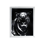 Acme - Talisha Wall Art 97319 Mirrored & Faux Crystal Tiger