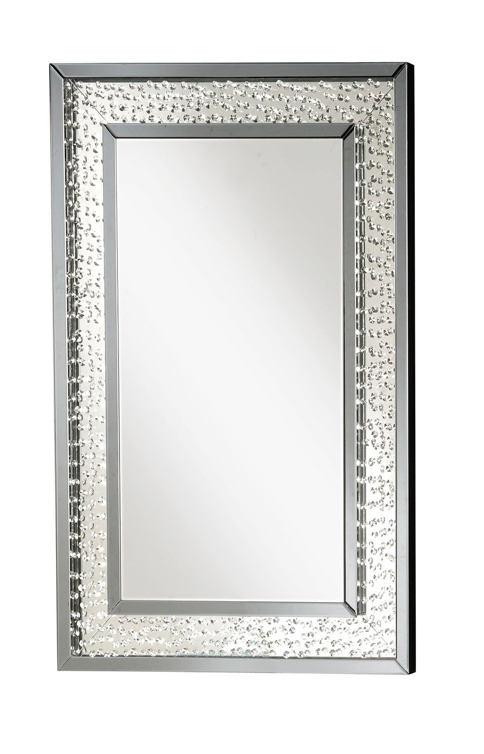 Acme - Nysa Accent Mirror 97387 Mirrored & Faux Crystals