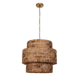 Water Hyacinth 4 Light Woven Pendant - Light Brown by Uttermost - View 4