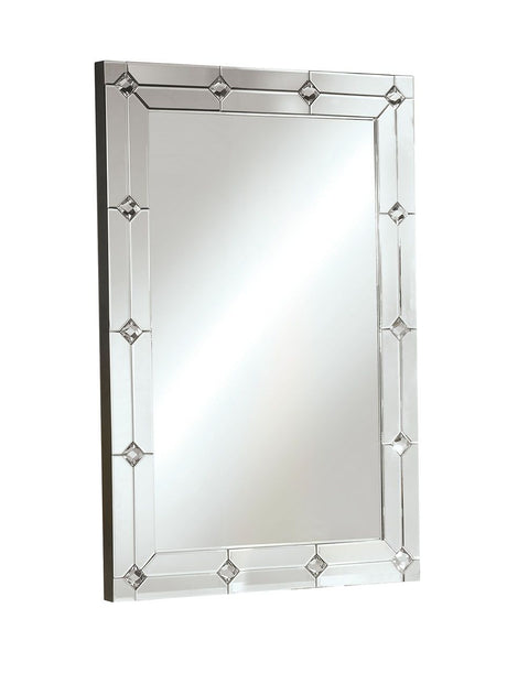 Acme - Hessa Accent Mirror 97390 Mirrored & Faux Rhinestones