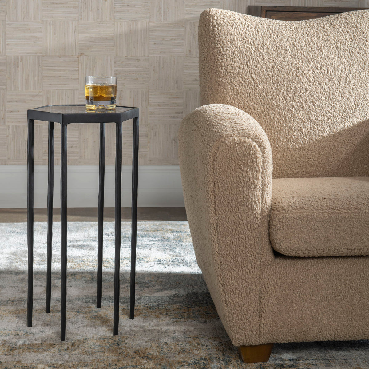 Aviary Hexagonal Accent Table - Black by Uttermost - View 2