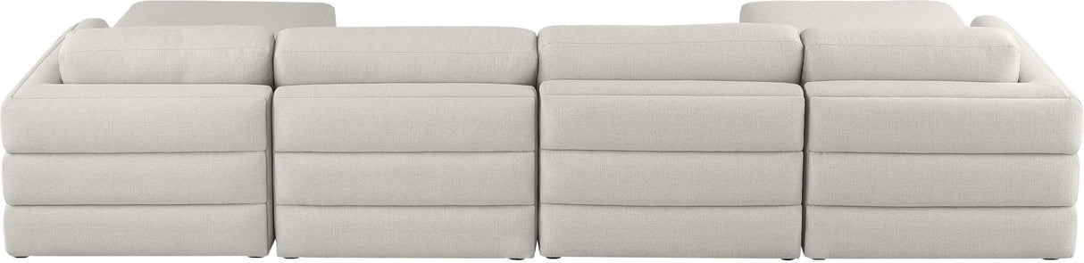 Beckham - Modular Sectional 6 Piece - Beige - Fabric - Modern & Contemporary | Home Elegance USA