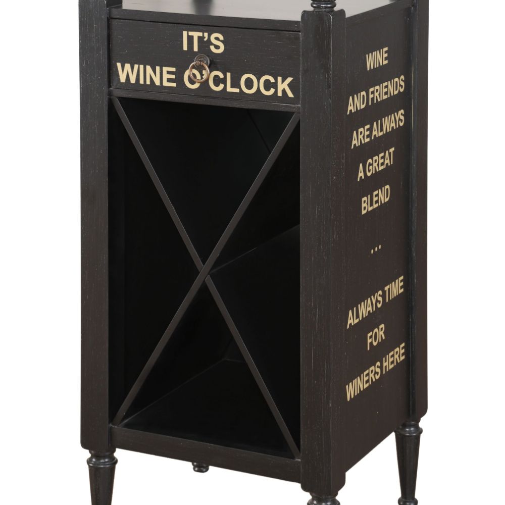 Acme - Anthony Wine Cabinet 97464 Black Finish