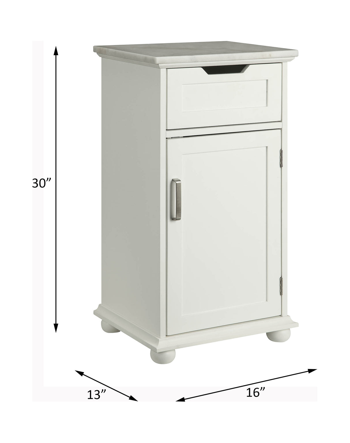 Acme - Shizo Cabinet 97540 Marble Top & White Finish