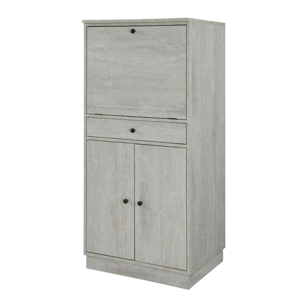 Acme - Wiesta Wine Cabinet 97545 Antique White Finish