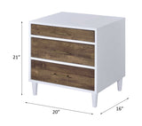 Acme - Lurel Accent Table 97551 White & Weathered Oak Finish